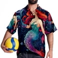 thumbnail image 4 of Mermaid Men's Short Sleeve Beach Shirts, Hawaiian Printed Button Down Summer Casual Unisex Men's Shirts, 4 of 6