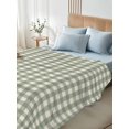 thumbnail image 5 of Twin XL Flat Sheet Only Rustic Sage Green Beige Checker Soft Microfiber Cooling Bedding Sheets Farmhouse Buffalo Plaid Flat Bed Sheet for Hotel,Home Decor, 5 of 9