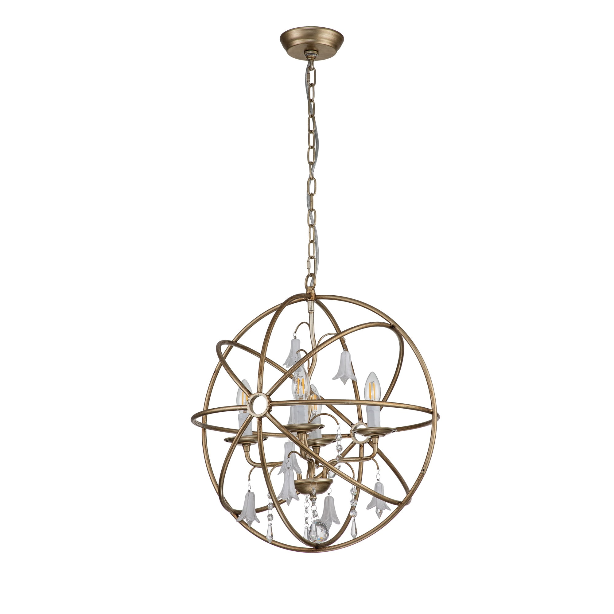 Beaufort 4Light Brushed Silver Champagne Chandelier