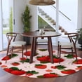 thumbnail image 3 of Round Rug 7Ft Washable Non-Slip, Pink Strawberry Circle Area Rugs for Living Room Bedroom, Spring Floral Watercolor Summer Botanical Indoor Floor Mats Carpet Runner for Home Decor Aesthetic, 3 of 8