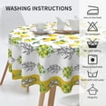 thumbnail image 3 of Round Tablecloth 60 Inch,Stain Resistance Polyester Table Cloth,Table Cover for Kitchen Dining Table, Buffet Parties and \u200bCamping-Lemon, 3 of 5