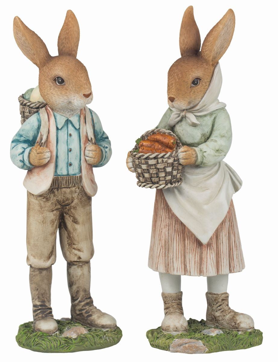 Resin Busy Bunny Standing Figures - Set of 2 - Walmart.com