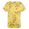 thumbnail image 4 of RALPH LAUREN $79 Womens New 1389 Yellow Floral Short Sleeve Top L Petites B+B, 4 of 4
