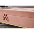 thumbnail image 4 of Pink Velvet Bench with Storage Compartment | Suitable for Bedroom, Sofa, and Hallway | Smooth Velvet and Sturdy Metal Base, 4 of 4