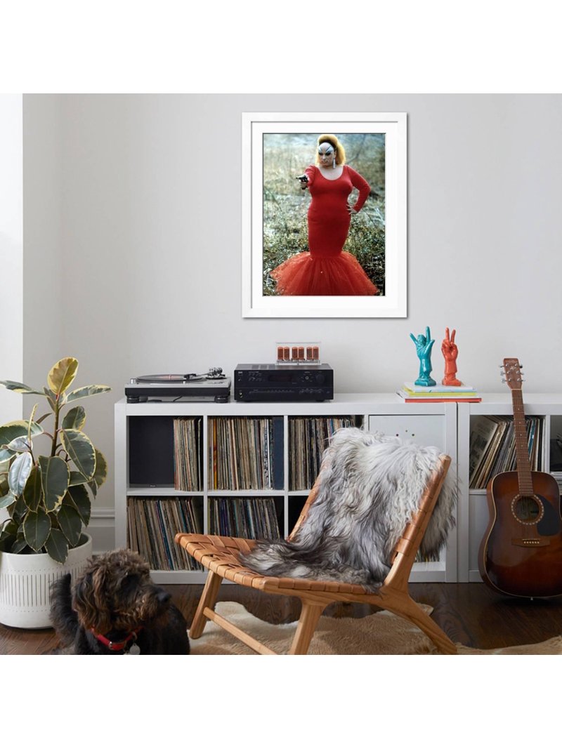 Art.com Pink Flamingos, Divine, 1972 Photo, White Frame Wall Art