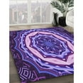 thumbnail image 2 of Ahgly Company Indoor Round Patterned Indigo Purple Area Rugs, 7' Round, 2 of 6
