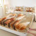 thumbnail image 3 of jejeloiu Safari Animal Fox Twin Sheet Sets,Countryside Plant Dandelion Bedding For Boys Teens 3-Piece, 3 of 7