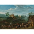 thumbnail image 3 of Karel Breydel 14x11 Black Modern Framed Museum Art Print Titled - A River Landscape with Travellers in the Foreground, 3 of 5