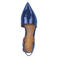 thumbnail image 2 of YDN Women Pointed Toe Slingback D'orsay Pumps Elastic Backstrap Low Block Heels Elegtant Prom Date Work Sandals Size 6.5 Blue, 2 of 4
