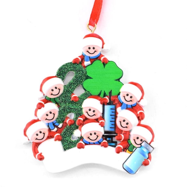Decoración De Árbol De Navidad Personalizado Adornos De Navidad De Reunión Familiar Con Patrón De Papá Noel De Trébol De Cuatro Hojas Eigraketly HA041686-05