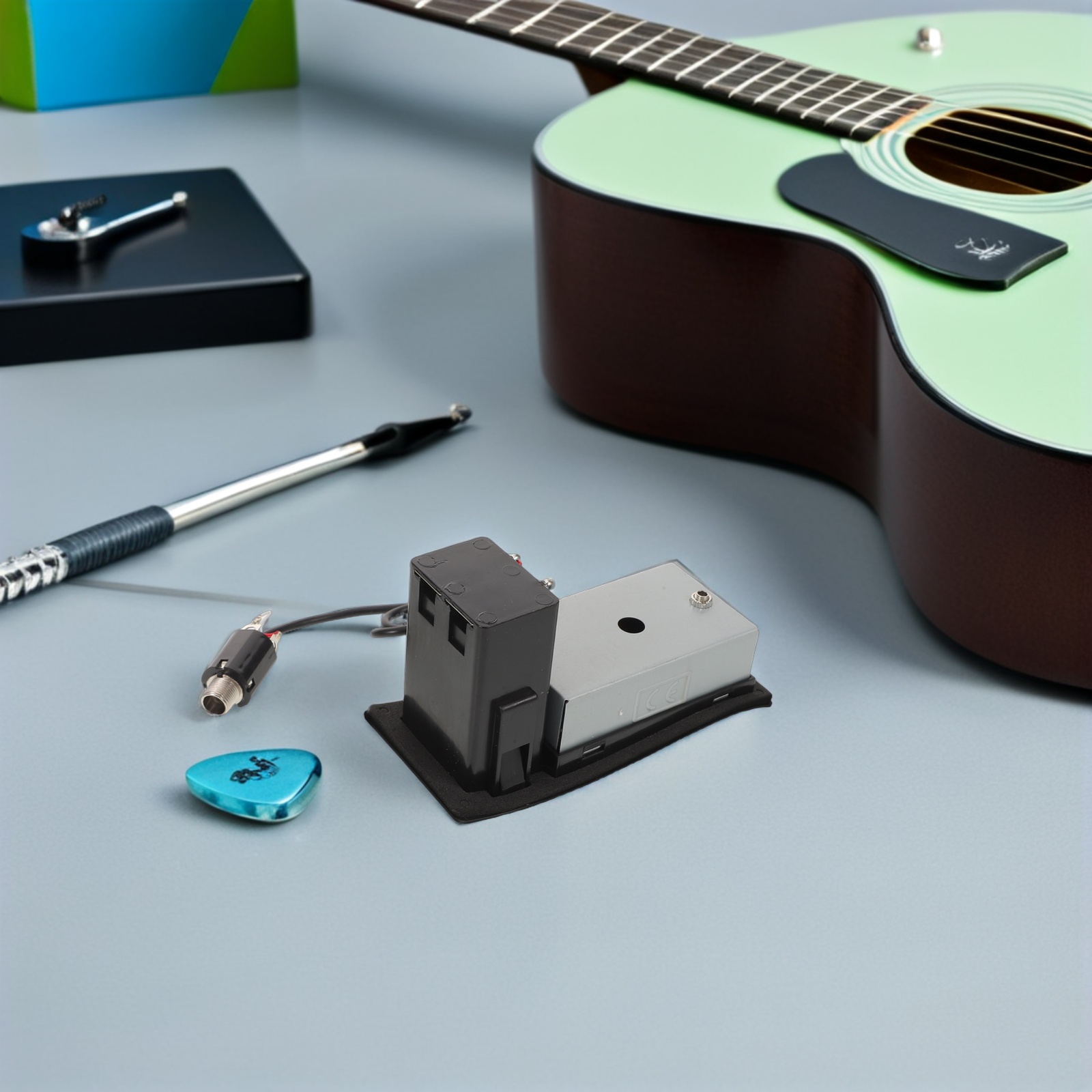 ETHZZLE 1Set Piezo Pickup System Black Acoustic Guitar Preamp with Effortless Operation and High Accuracy