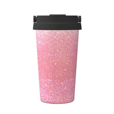 

Xecao Sparkly Glitter Pattern Insulated Coffee Mug with Handle & Flip Thermos Mug Water Bottle Coffee Tumbler Cup