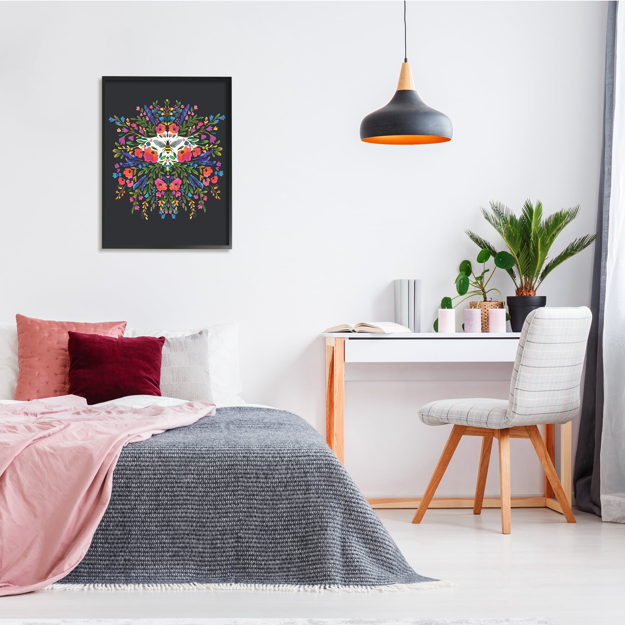Stupell Industries Honey Bee Bold Summer Florals Abstract Flower Collage, 24 x 30, Design by Heather McLaughlin