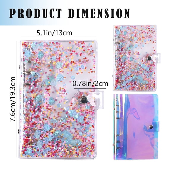 A6 Budget Planner Binder with Transparent Sleeves and Card Slots for Savings and Travel Journal - Purple