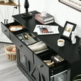thumbnail image 2 of DreamCurship Sideboard Buffet Cabinet, Farmhouse Coffee Bar Cabinet with Storage, Credenza Storage Cabinet Accent Cabinet for Living Room, Black, 2 of 7