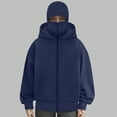 thumbnail image 5 of Towmus Balaclava Zip Hoodie Double Hood Y2K Winter Coats Built-In Eye Mask Jacket Hooded Sweatshirt, Unisex, 5 of 5