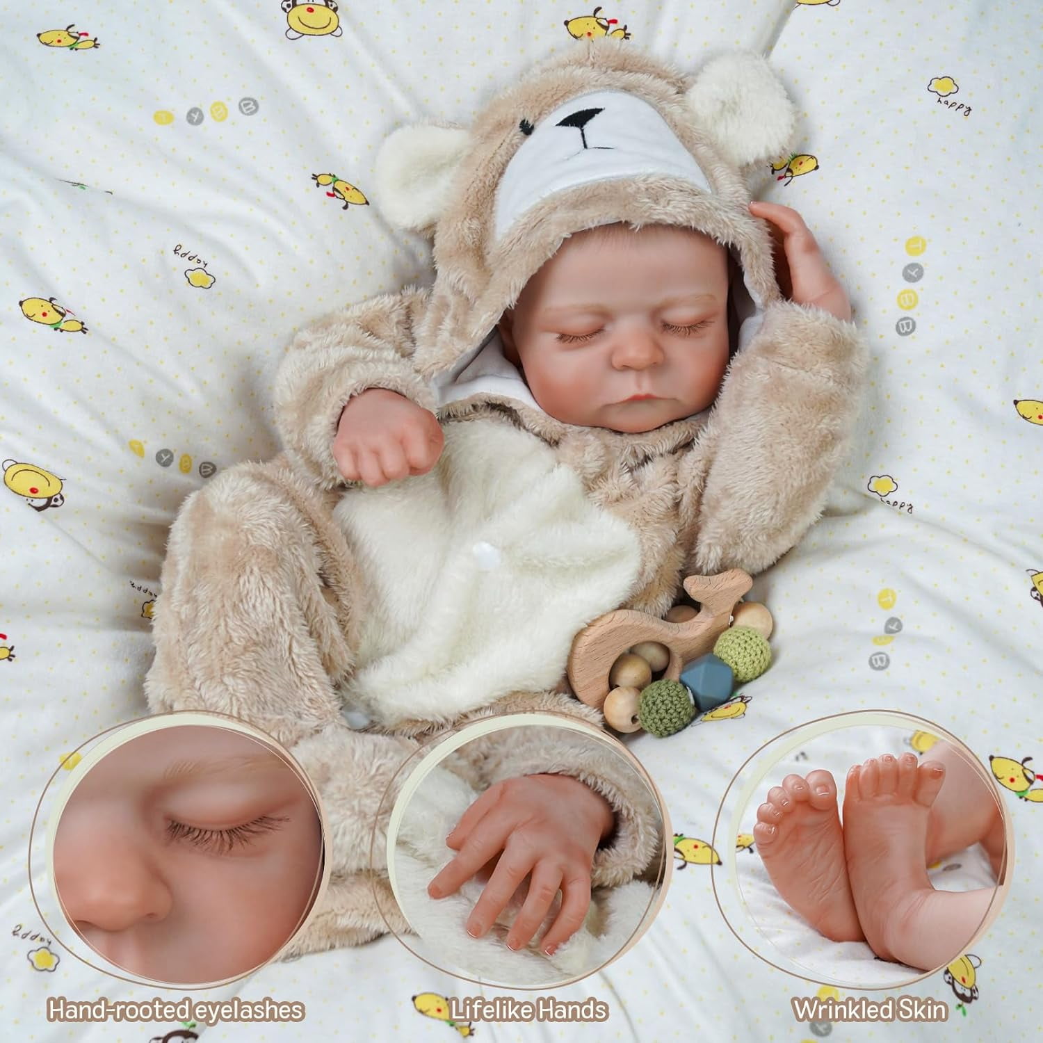 RSG 17-inch Reborn Baby Dolls Sleeping Soundly with Eyes Closed Real Life Baby Dolls Kids for Age 3 +
