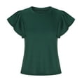 thumbnail image 4 of Mittory Womens Shirts Casual Crewneck Cap Sleeve T Shirt Cute Summer Tops Loose Knitted Blouses, 4 of 6