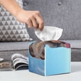 thumbnail image 6 of Picia Elephant Sits Pattern Tissue Box Cover,PVC Leather Square Holder,Tissue Box Holder with Magnetic Bottom,Facial Paper Organizer Dispenser-5.2"X5.2"X5.2", 6 of 8