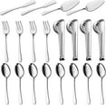 thumbnail image 1 of BEWOS Serving Utensils, 20-Piece Large Serving Set, Serving Spoons, Slotted Spoons, Serving Tongs & Forks, Cake Server, Butter Knife, Stainless Steel Serving Utensils Set for Parties, Dishwasher Safe, 1 of 8