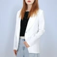 thumbnail image 6 of HNMKIU Girls Solid Color Formal Lapel Suit Coat Button Down Long Sleeve Suit Jacket Girls Coat for Kids White,11-12 Years, 6 of 9