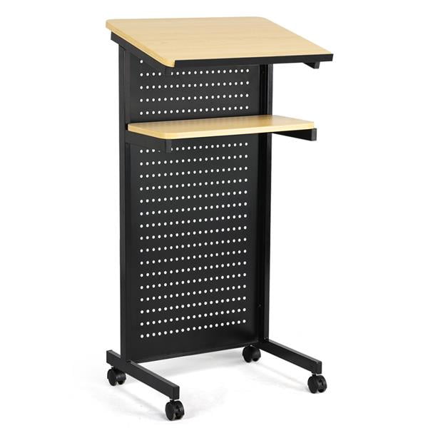 Yaheetech Mobile Lectern Podium Rolling Standing Up Desk For