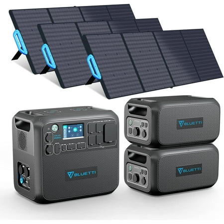 

BLUETTI Solar Generator AC200MAX and 2 B230 Expansion Batteries with 3 PV200 Solar Panels Included 6144Wh Expandable Power Station w/ 4 2200W AC Outlets LiFePO4 Battery Pack for Home Use Off Grid