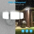 thumbnail image 4 of 55W Flood Lights Outdoor, 2 Pack LED Security Lights 5500LM, 6500K Outdoor Flood Light Fixture, 3 Adjustable Heads, IP65 Waterproof White Exterior Flood Light for Yard, Garage, Wall/Eave Mount, 4 of 8