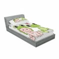 thumbnail image 3 of Animal Bedding Set with Sheet & Covers, Cartoon Baby in Froggy Hat and Frog Best Friends Love Theme Graphic, Printed Bedroom Decor 2 Shams, 4 Sizes, Cream White Green, by Ambesonne, 3 of 3