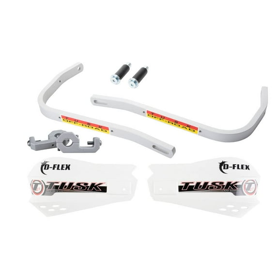 Tusk D-Flex Handguards with MX Shields White 7/8" Bar Mounts