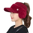 thumbnail image 6 of Autumn Winter Casual Outdoor Windproof Empty Top With Earflaps Baseball Cap Ear Protection Hat Warm Hat Knitted Fleece Hat KHAKI, 6 of 8