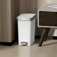 thumbnail image 3 of Better Homes & Gardens Bedroom / Office Trash Can, 2.5 Gallon Small Plastic Step Garbage Bucket Bin with Soft Close Lid, White, 3 of 12