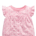 thumbnail image 7 of WIBACKER 100% Cotton Infant Baby Girl Snap-up Rompers, 0-24M,Ruffle Sleeve Toddler Summer Polka Dot Jumpsuit, 7 of 7