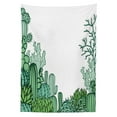 thumbnail image 3 of Ambesonne Cactus Tablecloth Rectangular Table Cover, Arizona Doodle Desert, 52"x70", Green Pale Green Seafoam, 3 of 4