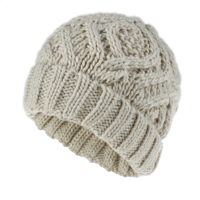 Gorro de punto de lana gruesa suave, gorro de mujer, gorro de lana de moda para otoño e invierno