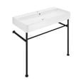 thumbnail image 2 of Carre 36" Ceramic Console Sink White Basin Black Legs, 2 of 10