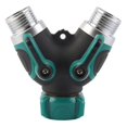 thumbnail image 4 of Desviador de grifo de riego doble para jardinería, desviador de uno a dos de plástico para jardín, conector para herramientas de jardín, 4 of 5