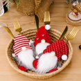 thumbnail image 3 of 3 PCS Christmas decoration items dwarf knife faceless fork old man Knife Fork bag Rudolf cutlery, 3 of 5