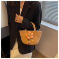 thumbnail image 3 of Xiao Hua Bolso de hombro tejido para mujer, bolso de mano y neceser, elegante bolso de playa de verano, 28 x 11 x 15 cm (caqui)., 3 of 4