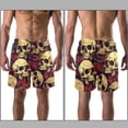 thumbnail image 3 of luoweisi Men's Beach Shorts Quick Dry Swim Trunks with Mesh Lining Skull 2XL, 3 of 5