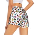 thumbnail image 4 of Picia Colorful Numbers Pattern Women's 2 in 1 Athletic Running Shorts High Waisted Workout Casual Gym Sweat Shorts with Comfy Liner Zipper Pockets-Medium, 4 of 9