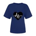thumbnail image 5 of VKOYWKM Womens Heart Tshirts Valentine T-Shirts Romantic Heart Graphic Tees Valentine Short Sleeve Tops Holiday Crew Neck Valentines Day Heart Shirts, 5 of 7