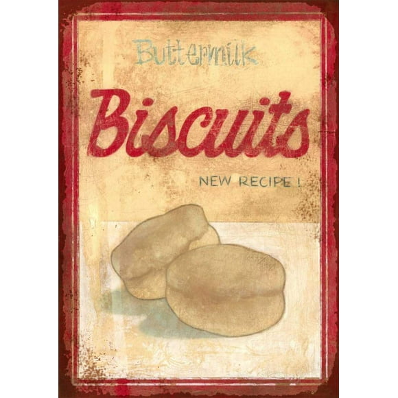 Buttermilk Biscuit New Recipe Rustic Metal Tin Signs Home Decor 16" x 12"