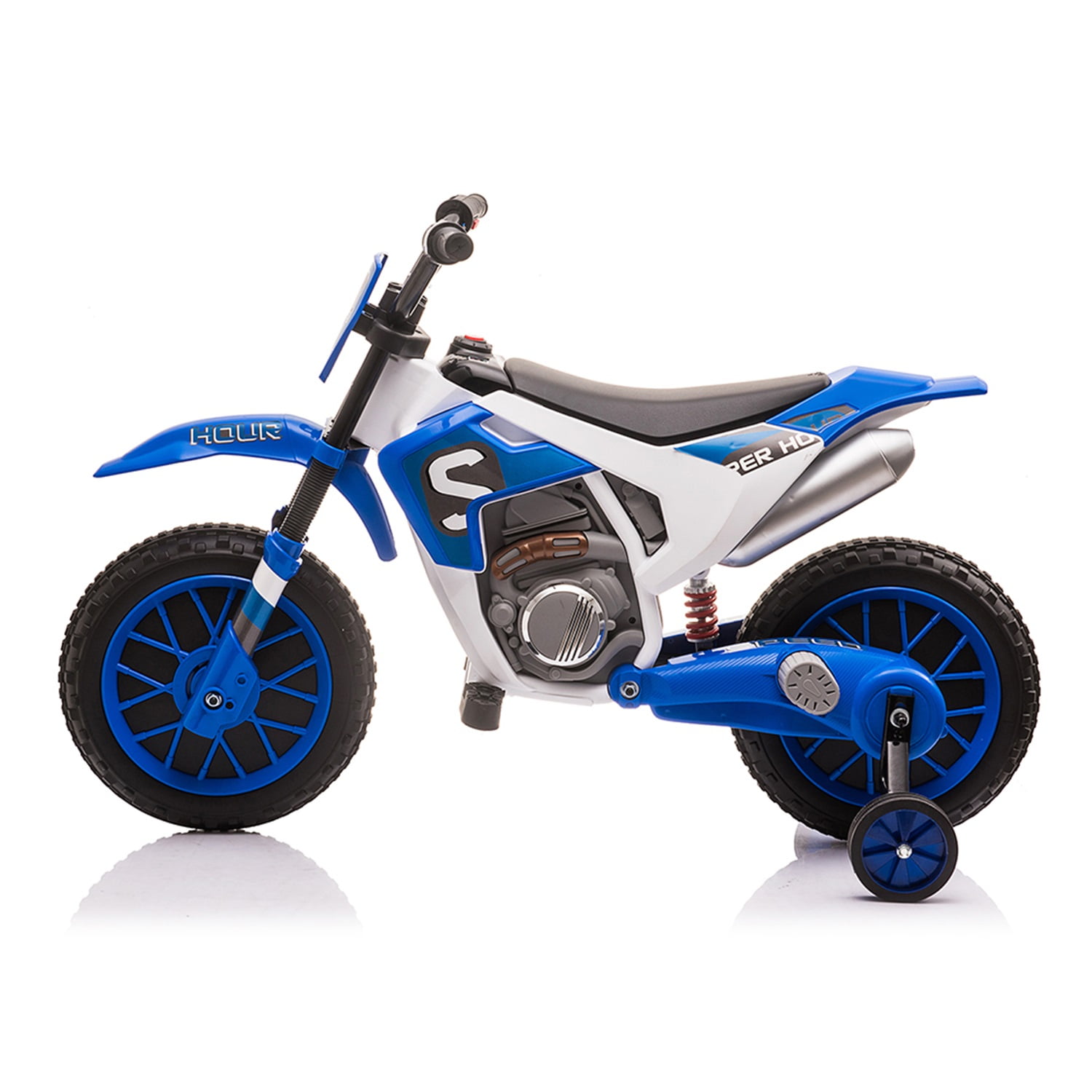 CIPACHO 12V Kids Ride On Toy Motorcycle, Electric Motor Toy Bike with Training Wheels for Kids 3-6 Kids Car, Blue