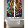 thumbnail image 5 of Colorful Peacock Sheer Curtains 63 Inch Long 2 Panels, Boho Abstract Feathers Polka Dots Light Filtering Rod Pocket Semi Sheer Curtains, Sheer Voile Drapes for Living Room Bedroom, 52"x63", 5 of 5