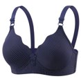 thumbnail image 3 of HVOBTTY Womens Bras Comfortable, Bras for Women Plus Size, Woman's Comfortable Lace Breathable Bra Underwear No Rims Blue, L, 3 of 5