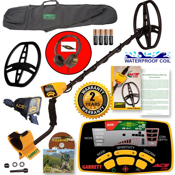Garrett Ace 350 Metal Detector W Carry Bag Coil Cover Enviro Cover Walmart Com Walmart Com