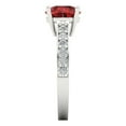 thumbnail image 3 of 2.3 ct Round Cut Natural Garnet Solitaire with Accents Engagement Ring for Women in 18K White Gold, 3 of 5
