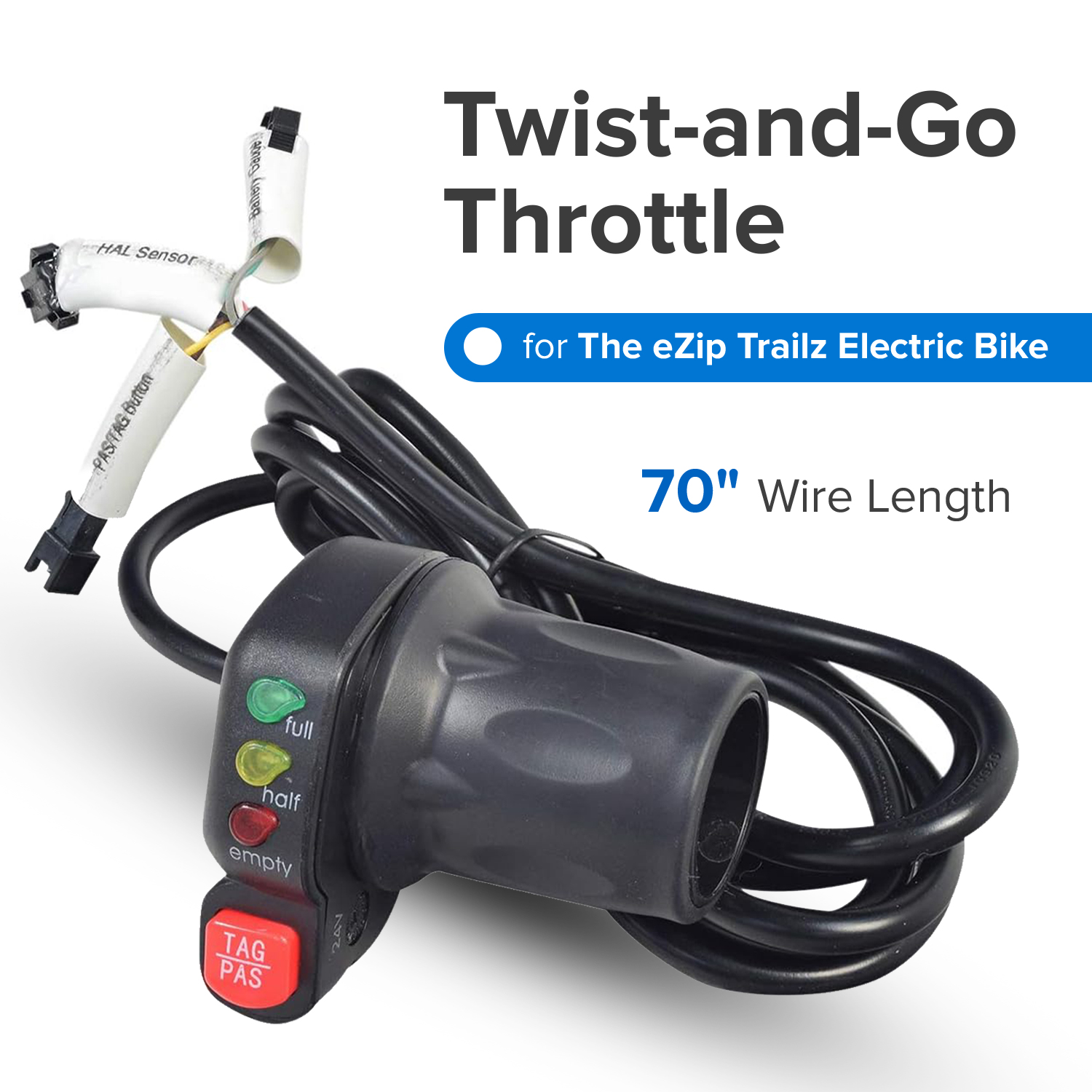 Alfa Wheels Half Grip Twist Throttle For Currie Schwinn 500 24V Electric Scooter - 5 Pin