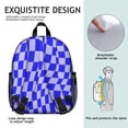 thumbnail image 5 of Blue Wavy Checkered Pattern Backpack for School, Cute School Bag with Adjustable Shoulder Straps and Padded Back, 13.8"x11.4"x6", 5 of 5